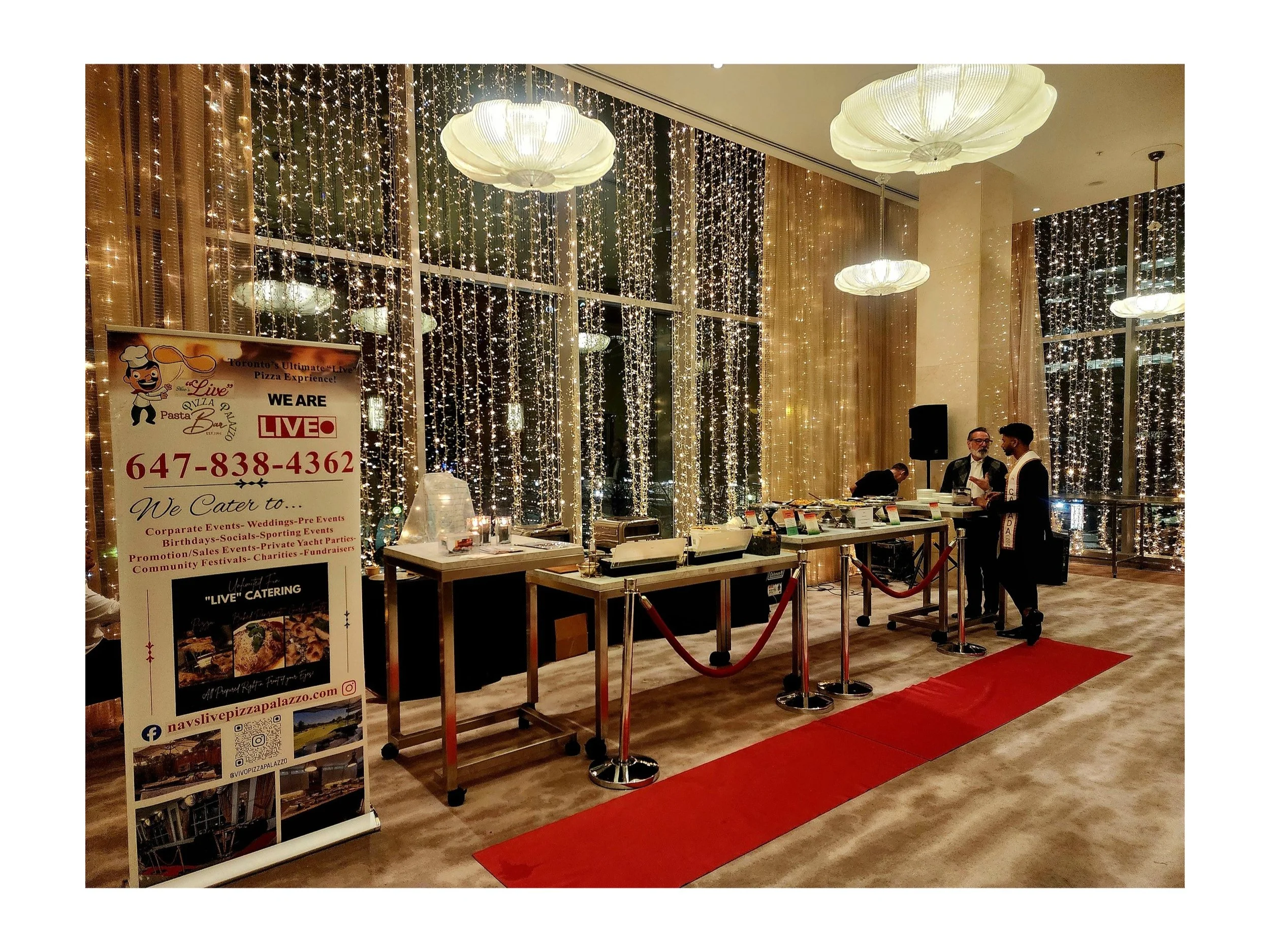 Nav's Live Pizza Palazzo station at an elegant gala